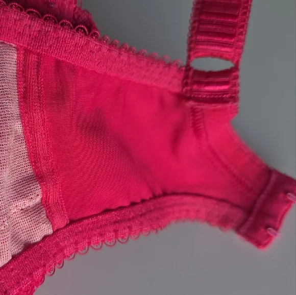 2 Fantasie Mae Hot Pink & Ivory Lace Underwire Bras - 30H US *Valentine's Sexy - Picture 9 of 16